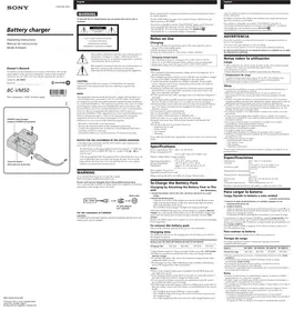 Notice SONY BCVM50 Chargeur de batterie
