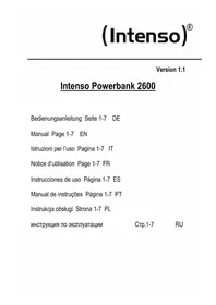 Notice INTENSO 7321530 Bateria portátil