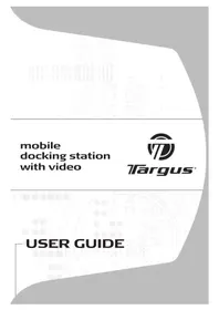Notice TARGUS MOBILE DOCKING STATION WITH VIDEO Docking station