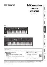 Notice ROLAND VCOMBO VR09 Synthétiseur