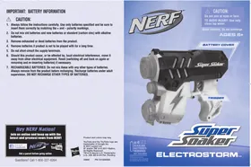 Notice Nerf SUPER SOAKER ELECTROSTORM BLASTER Jouets