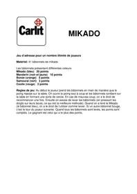 Notice Carlit MIKADO Jouets