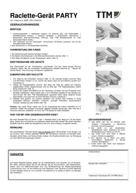 Notice TTM PARTY 100.001 Appareil à fondue, raclette et wok