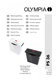 Notice OLYMPIA PS 36 Shredder