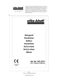 Notice Efbe-Schott RG 310.1 Mixážny pult