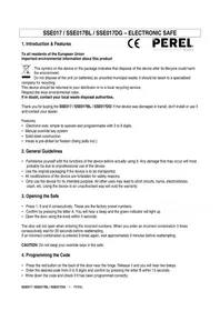 Notice Perel SSE017 Coffre-fort
