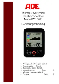 Notice ADE WS 1501 Station Météo