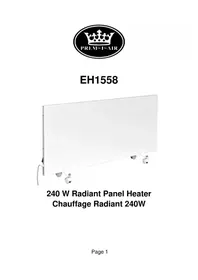 Notice Prem-I-Air EH1558 Heating
