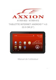 Notice Axxion ATAB902 Tablette