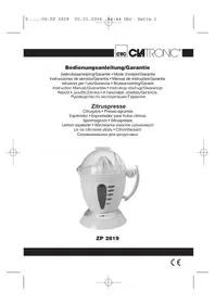 Notice CLATRONIC ZP 2819 Lisovače citrusů