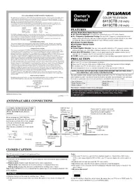 Notice SYLVANIA 6413CTB Téléviseur