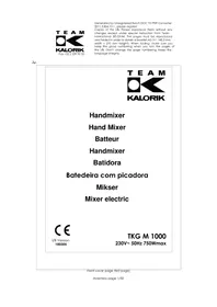 Notice KALORIK TKG M 1000 Mixer