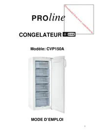 Notice PROLINE CVP150A Kühlschrank