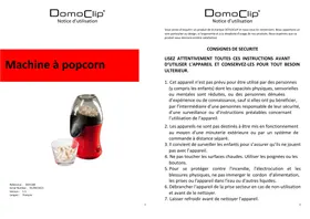 DOMOCLIP DOM188 - Machine à popcorn