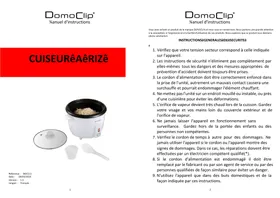 DOMOCLIP DOC111 - Cuiseur à riz