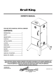 Notice Broil King SMOKE VERTICAL CHARCOAL SMOKER Parilla