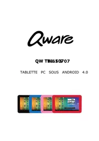 Notice Qware TB1507 Tablette