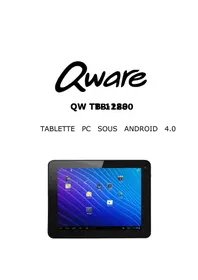 Notice Qware TB1280 Tablette