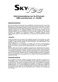 Notice Skytec 54 KANAALS DMX CONTROLLER Equipement DJ
