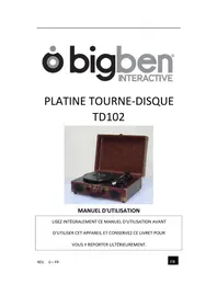 Notice BIGBEN TD102 Turntable