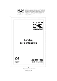 Notice TEAM TKG FO 1000 Urządzenie do fondue, raclette i woka