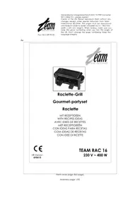 Notice TEAM RAC 16 Aparelho para fondue, raclette e wok