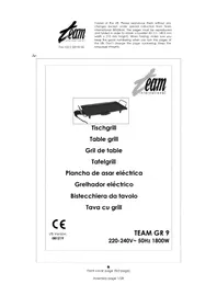 Notice TEAM GR 9 Grill plate