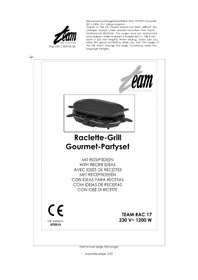 Notice TEAM RAC 17 Aparelho para fondue, raclette e wok