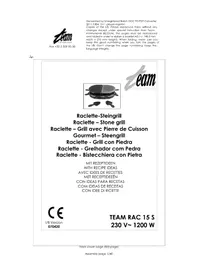 Notice TEAM RAC 15 S Aparelho para fondue, raclette e wok