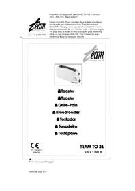 Notice TEAM TO 26 Toaster