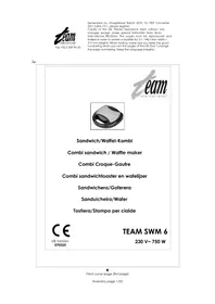 Notice TEAM SWM 6 Aparelho para fondue, raclette e wok