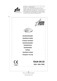 Notice TEAM SM 22 Aparelho para fondue, raclette e wok