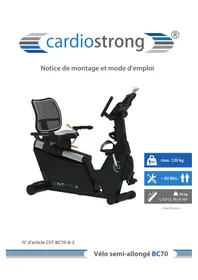 Notice Cardiostrong BC70 Vélo d'appartement