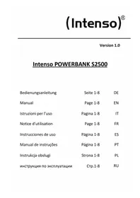 Notice INTENSO SLIM POWERBANK S2500 Battery charger