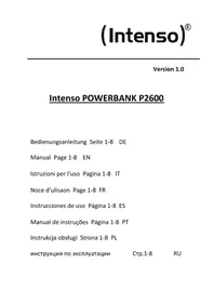 Notice INTENSO POWERBANK P2600 Battery charger