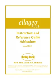 Notice BABY LOCK ELLAGEO PLUS BLL2 Sewing machine