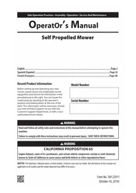 Notice TROY-BILT TB230 XP Cortadora de césped