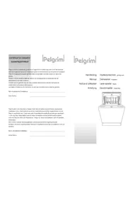 Notice Pelgrim GVW845KOR Dishwasher