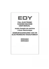 Notice Edy EDWA5021 Washing machine
