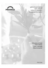 Notice PROGRESS PVX1540 Vaatwassers