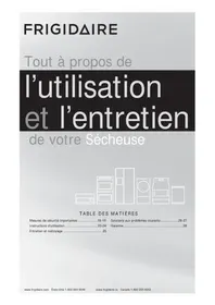 Notice FRIGIDAIRE FFRE1001PW Sèche-linge