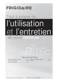 Notice FRIGIDAIRE FFRG1001PW Sèche-linge