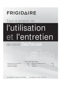Notice FRIGIDAIRE FARG1011MW Sèche-linge
