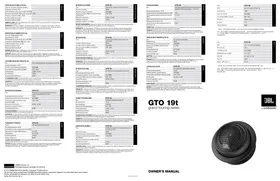 Notice JBL GTO19T Haut-parleurs de voiture