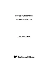 CONTINENTAL EDISON CECP104RP - Cooker