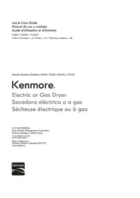 Notice KENMORE C62442 Secadora