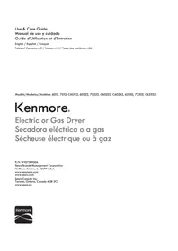 Notice KENMORE 72322 Secadora