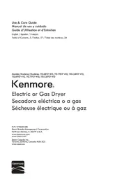 Notice KENMORE 110.68132 Secadora