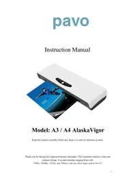 Notice Pavo ALASKAVIGO A4 Machine à laminer