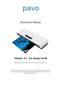 Notice Pavo ALASKA SWIFT A4 Machine à laminer